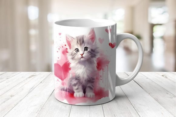Cat Kitten Heart Mug