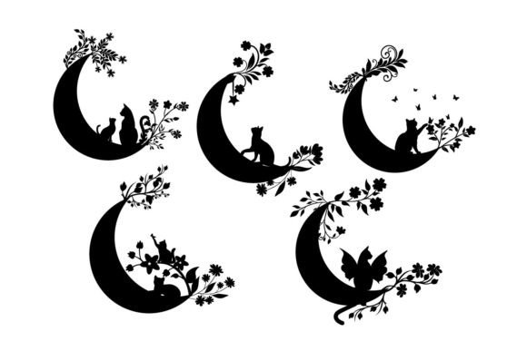 Cat Moon Wildflower Floral Design