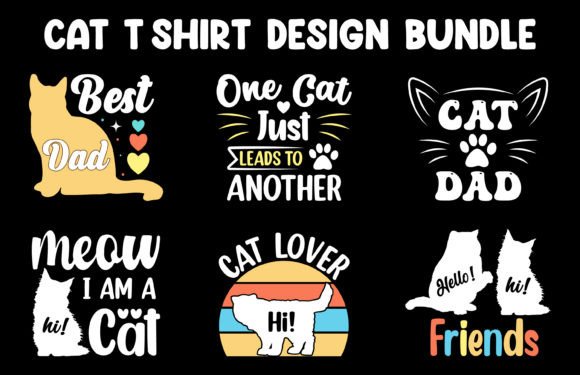 Cat T-shirt Design Bundle Free