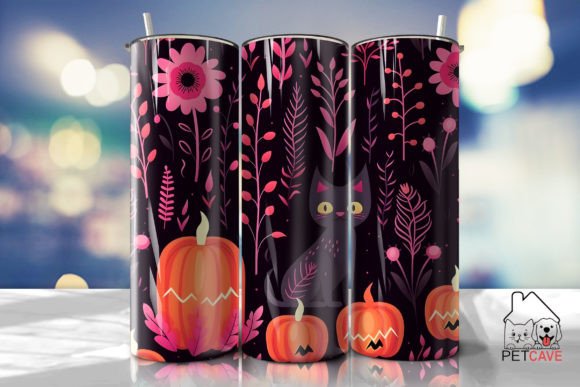 Crimson Cat Halloween Tumbler Wrap