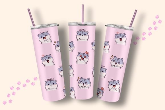 Cute Cat Tumbler Wrap Template Tapered