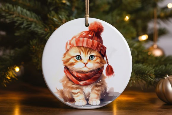Cute Kitten Christmas Ornament