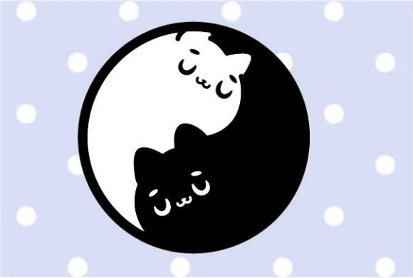 Kawaii Yin Yang Cat