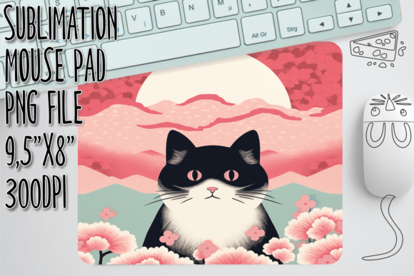 Lively Cat Play Mouse Pad Decor