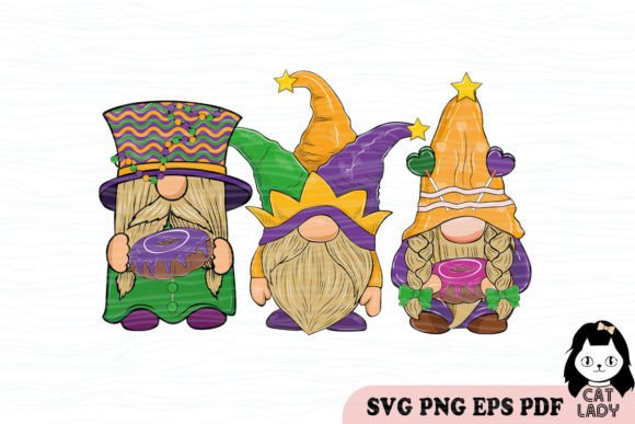 Mardi Gras Gnome Clipart SVG PNG