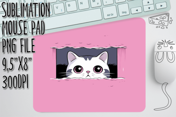 Mischievous Cat Sketches Mouse Pad Desig