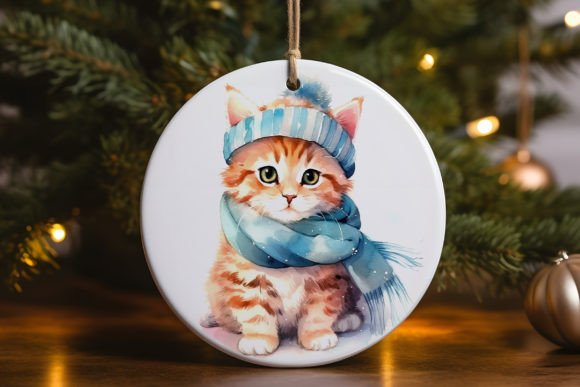 Orange Kitten Holiday Ornament