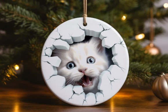 Peek-a-Boo Kitten Ornament