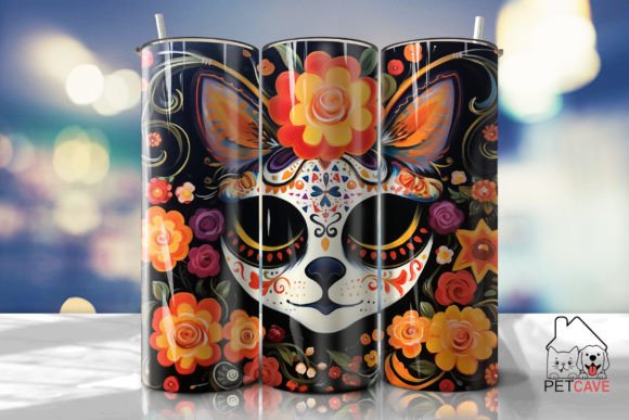 Psychedelic Cat Tumbler Wrap 2