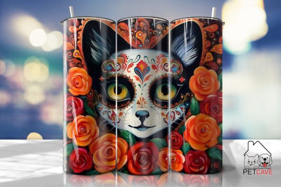 Psychedelic Cat Tumbler Wrap 3