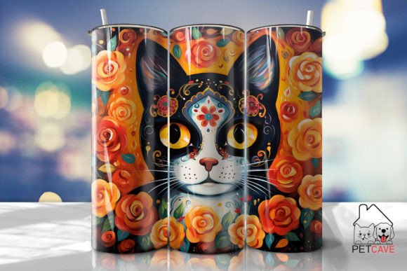 Psychedelic Cat Tumbler Wrap