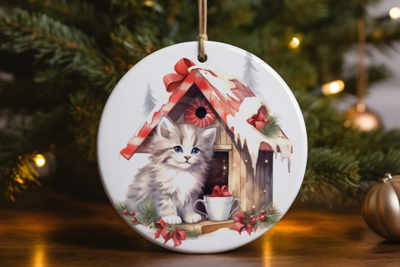 Siberian Cat Christmas Ornament