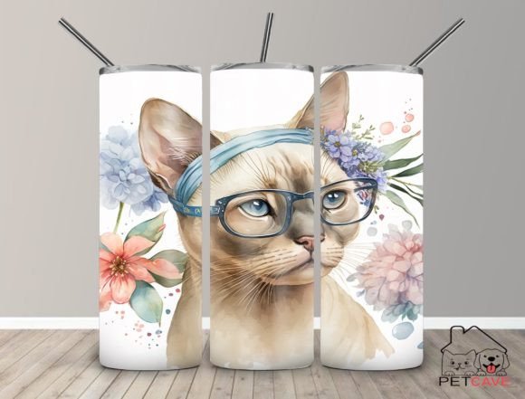 Tonkinese Cat Watercolor Tumbler 20 Oz
